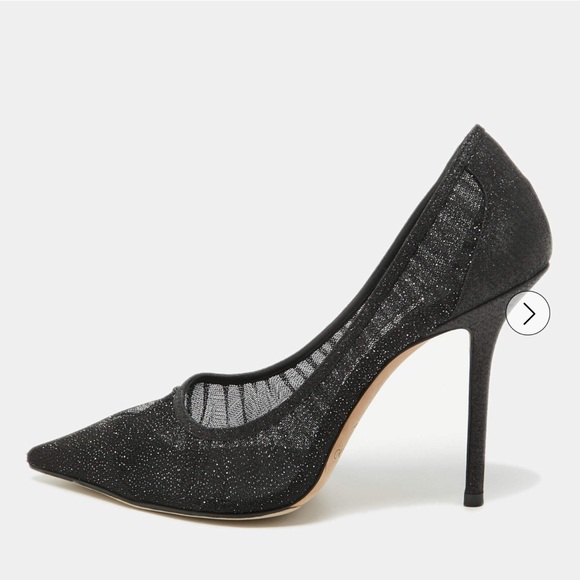 Jimmy Choo black glitter mesh love 38 - Picture 2 of 8